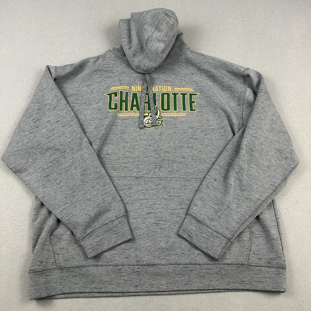 Charlotte 49ers Hoodie Mens 2XL Gray NCAA Football Champion Fleece Sweatshirt *